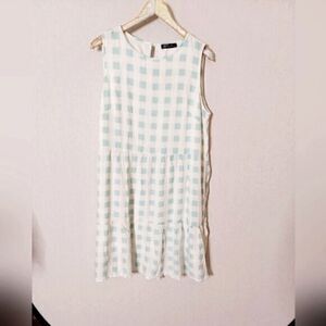 Pretty Garden Sleeveless Green Plaid Ruffled Mini‎ Dress Spring Festival